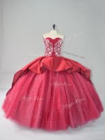 Designer Wine Red Sleeveless Court Train Appliques Quinceanera Gown(SKU PSSW0922-1BIZ)