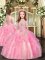 Custom Fit Sleeveless Beading and Ruffles Lace Up Pageant Gowns For Girls