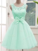 Fashionable Apple Green Scoop Lace Up Lace and Bowknot Court Dresses for Sweet 16 Sleeveless(SKU SWBD142-3BIZ)