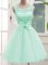 Fashionable Apple Green Scoop Lace Up Lace and Bowknot Court Dresses for Sweet 16 Sleeveless