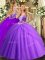 Extravagant Floor Length Ball Gowns Sleeveless Lavender Vestidos de Quinceanera Lace Up
