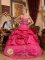 New style Strapless Embroidery with Beading Impression Hot Pink Ravensburg Germany Quinceanera Dress Sweetheart Taffeta Ball Gown