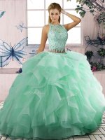 Sleeveless Lace Up Floor Length Beading and Ruffles Ball Gown Prom Dress(SKU SJQDDT2070002-2BIZ)