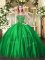 Chic Floor Length Green Quinceanera Gowns Satin Sleeveless Beading