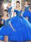 Trendy Royal Blue Off The Shoulder Neckline Beading Sweet 16 Dresses Sleeveless Lace Up