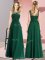 Best Floor Length Dark Green Court Dresses for Sweet 16 Scoop Sleeveless Zipper