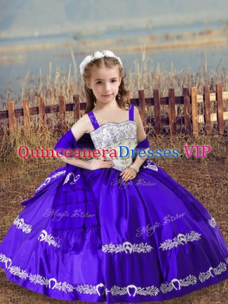 Sleeveless Beading and Embroidery Lace Up High School Pageant Dress