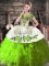 Top Selling Green Sleeveless Organza Lace Up Sweet 16 Quinceanera Dress for Sweet 16 and Quinceanera