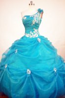 Beautiful Ball Gown One Shoulder Neck Floor-length Quinceanera Dresses Appliques Style FA-Z-0229