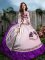 Purple Ball Gowns Satin Sweetheart Sleeveless Embroidery and Ruffles Floor Length Lace Up Sweet 16 Quinceanera Dress