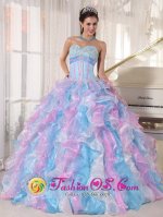 Oakland New Jersey/ NJ Elegant Sweetheart Neckline Quinceanera Dress With Multi-color Ruffled and Appliques Decotrate(SKU PDZY334-CBIZ)