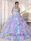 Oakland New Jersey/ NJ Elegant Sweetheart Neckline Quinceanera Dress With Multi-color Ruffled and Appliques Decotrate