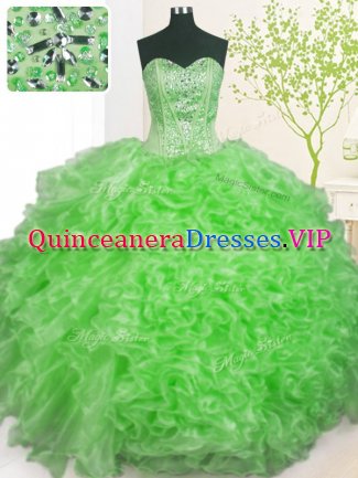 Pick Ups Floor Length Ball Gowns Sleeveless Quinceanera Dresses Lace Up