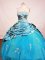 Best Seller Ball Gown Strapless Floor-Length Blue Beading Quinceanera Dresses Style FA-S-150