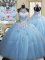 Designer High-neck Sleeveless Tulle Quinceanera Gowns Embroidery Lace Up