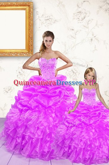 Sumptuous Pick Ups Floor Length Lilac Sweet 16 Dresses Sweetheart Sleeveless Lace Up - Click Image to Close