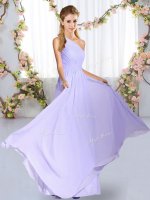 Customized Sleeveless Floor Length Ruching Lace Up Dama Dress for Quinceanera with Lavender(SKU BMT0466-5BIZ)