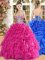 Captivating Organza Sleeveless Floor Length Vestidos de Quinceanera and Lace and Ruffles