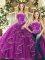 New Arrival Purple 15th Birthday Dress Strapless Sleeveless Lace Up