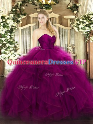 Sleeveless Zipper Floor Length Ruffles Military Ball Dresses For Women