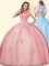 Attractive Floor Length Ball Gowns Sleeveless Pink Sweet 16 Quinceanera Dress Backless