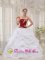 Lake Jackson TX White and Wine Red Appliques Stylish Quinceanera Dress With Strapless Pick-ups