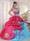 Vallauris France Sweetheart Neckline With Brand New Style Aqua Blue and Hot Pink Quinceanera Dress in pick ups and bowknot