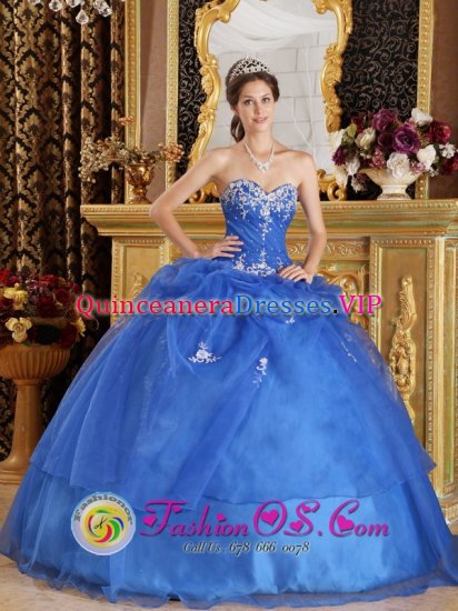 Puerto Rico colombia Elegant Blue Quinceanera Dress With sexy Sweetheart Neckline - Click Image to Close