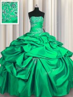 Stylish Appliques and Pick Ups 15 Quinceanera Dress Turquoise Lace Up Sleeveless Floor Length