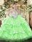 New Arrival Sleeveless Floor Length Beading and Ruffled Layers Zipper Sweet 16 Dresses with