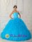 Portaferry Down Discount Teal Quinceanera Dress Sweetheart Satin and Organza With Beading Small Ruffled Ball Gown