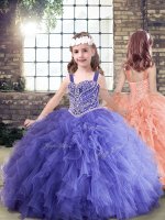 Sleeveless Beading and Ruffles Lace Up Little Girls Pageant Dress Wholesale(SKU PAG1237BIZ)