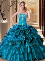 Sleeveless Embroidery and Ruffles Lace Up Quinceanera Dresses