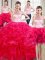 Four Piece Floor Length Hot Pink Vestidos de Quinceanera Straps Sleeveless Lace Up