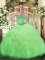 Eye-catching Ball Gowns Organza Sweetheart Sleeveless Beading and Ruffles and Pick Ups Floor Length Lace Up Quinceanera Gown