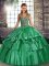 Sophisticated Green Sleeveless Taffeta Lace Up Sweet 16 Dress for Military Ball and Sweet 16 and Quinceanera