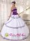 Gotha Germany Fabulous strapless White and Purple Quinceanera Dress With Appliques Custom Made Organza