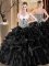 Black Sweetheart Lace Up Ruffles and Pattern Quinceanera Dress Sleeveless
