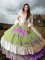 Trendy Multi-color Lace Up 15 Quinceanera Dress Embroidery and Ruffled Layers Sleeveless Brush Train