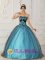 Flintshire Clwyd Elegant Black and Blue Beading and Appliques Quinceanera Gowns With Taffeta and Tulle In Washington