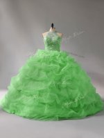 Sexy Sleeveless Court Train Beading and Pick Ups Lace Up 15th Birthday Dress(SKU PSSW0880-3BIZ)