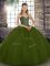 Adorable Olive Green Sleeveless Tulle Lace Up 15th Birthday Dress for Military Ball and Sweet 16 and Quinceanera