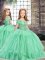 Amazing Floor Length Apple Green Little Girls Pageant Dress Straps Sleeveless Lace Up