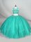 Turquoise Scoop Neckline Beading Sweet 16 Quinceanera Dress Sleeveless Zipper