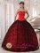 Graham TX Gorgeous Red Quinceanera Dress Lace and Bowknot Decorate Bodice Sweetheart Tulle and Taffeta Ball Gown