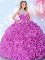 Extravagant Sleeveless Zipper Floor Length Beading and Ruffles Vestidos de Quinceanera