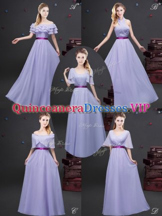 Off the Shoulder Sleeveless Ruffled Layers and Ruching and Belt Zipper Quinceanera Court of Honor Dress
