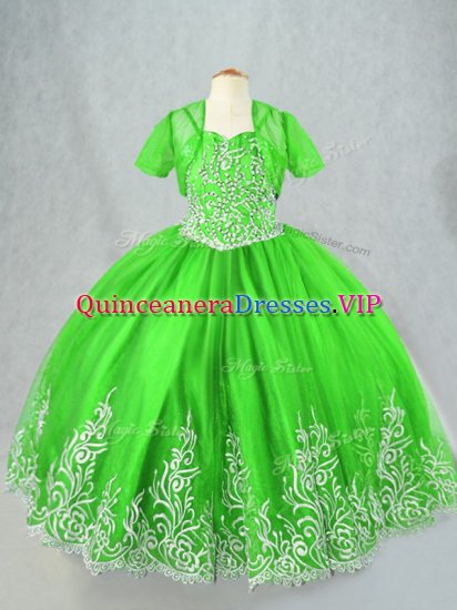 Spaghetti Straps Lace Up Beading and Embroidery Pageant Dress Wholesale Sleeveless - Click Image to Close