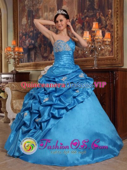 Pinedale Wyoming/WY Blue Stylish Quinceanera Dress New Arrival With Sweetheart Beaded Decorate - Click Image to Close