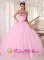 Camaguey Cuba Lovely Pink Beaded Decorate Bust and Ruched Bodice Sweet 16 Taffeta and Tulle Dress With Hand Made Flowers
